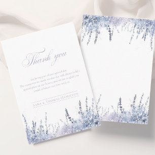 Cartão De Agradecimento Casamento Simples de Aquarela Abstrata Lavanda Ene