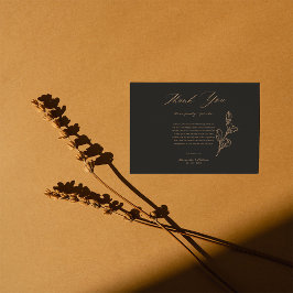 Cartão De Agradecimento Casamento Simples e Negro Real