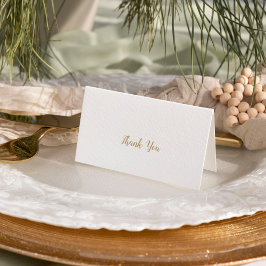 Cartão De Agradecimento Casamento Simples Minimalista|Dourado