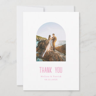 Cartão De Agradecimento Casamento Simples Moderno Leve Elegante Rosa