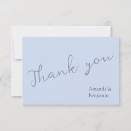 Cartão De Agradecimento Casamento Simples Monograma Minimalista de Beau Az