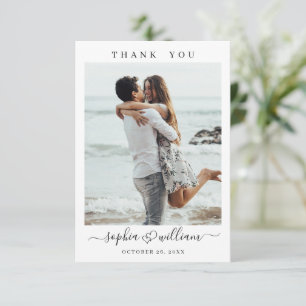 Cartão De Agradecimento Casamento Simplesmente Elegante Corações Foto Simp