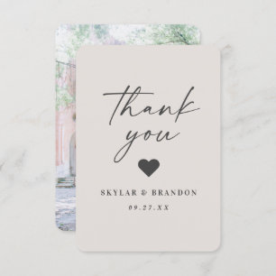 Cartão De Agradecimento Casamento Sólido Simples De Gardenia Sem Branco