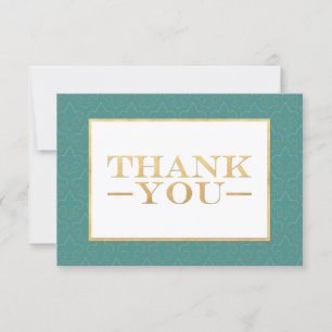 Cartão De Agradecimento Casamento Teal & Dourado Fleur De Lis Obrigado Car