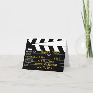 Cartão De Agradecimento Casamento Tema de Filme Obrigado