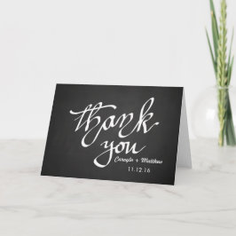 Cartão De Agradecimento Casamento Tipografia Obrigado Quadro Negro Vintage