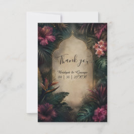 Cartão De Agradecimento Casamento Tropical Obscuro Havaí vintage