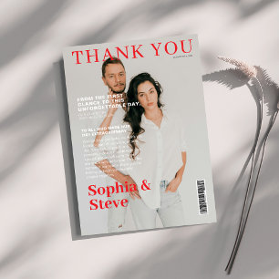 Cartão De Agradecimento Casamento único de fotos de cobrir de revistas