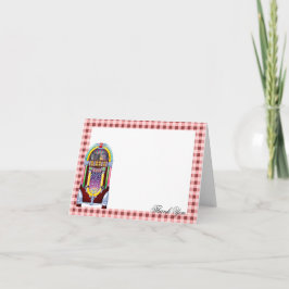 Cartão De Agradecimento Casamento Vintage Jukebox de 1950 Obrigado