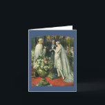 Cartão De Agradecimento Casamento vintage, noiva e noiva com Menorah<br><div class="desc">Ilustração Vintage,  amor e cerimônia de casamento romântica,  com uma imagem de um casal se casando em uma bela sinagoga com vitrines coloridas,  flores e uma menorah de sete galhos. A noiva está vestindo um longo vestido branco e o noivo é bonito em seu smoking.</div>