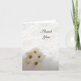 Cartão De Agradecimento Casamento White Lace e Daisies Obrigado