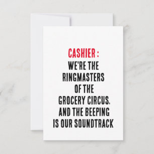 Cartão De Agradecimento Cashier somos os donos do circo de mercearia