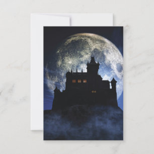 Cartão De Agradecimento Castelo fantasma durante a noite