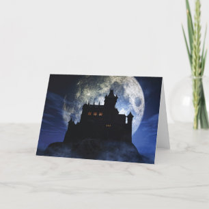 Cartão De Agradecimento Castelo fantasma durante a noite