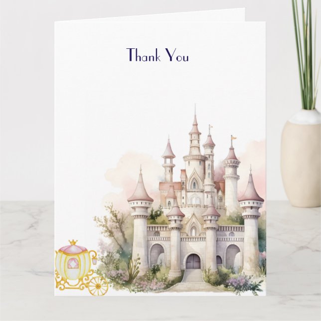 Cartão De Agradecimento Castle e Fairy Twin Chá de fraldas (Frente)