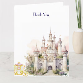Cartão De Agradecimento Castle e Fairy Twin Chá de fraldas