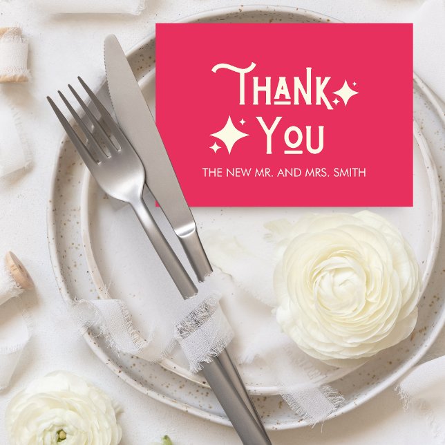 Cartão De Agradecimento Casual Moderno Adorava Casamento (Casual Modern Chic Just Love Wedding Thank you Card)