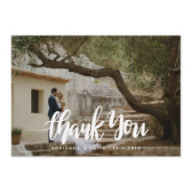 Casual Photo Casamento Obrigado Script Manuscrito