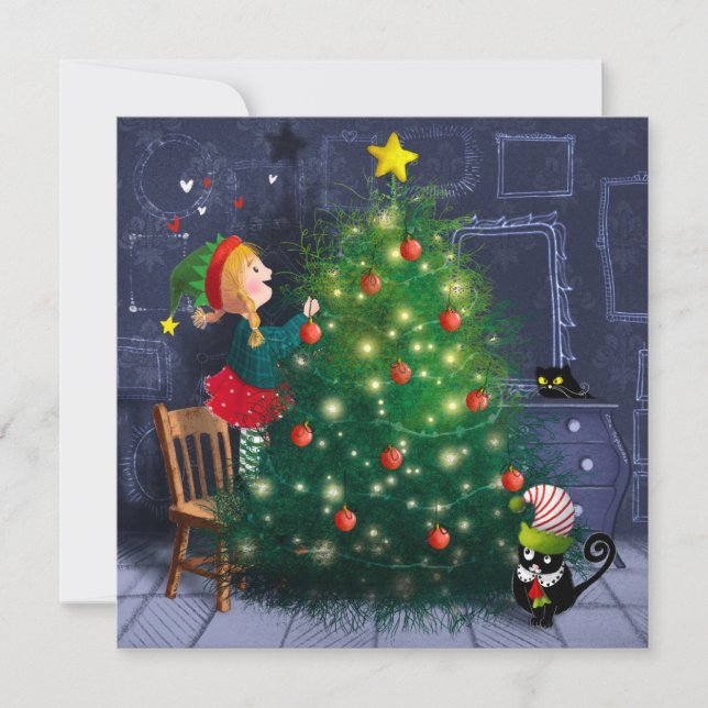 Cartão De Agradecimento Cat Chaos Christmas (Frente)