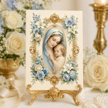 Católico Menino Jesus Mãe Abençoada Floral