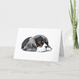 Cartão De Agradecimento Cavaleiro Rei Charles Adorable Animal Dormindo Div