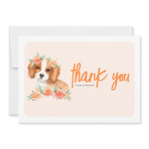 Cavalier King Charles Spaniel Peach Floral