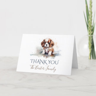 Cartão De Agradecimento Cavalier King Charles Spaniel Watercolor Obrigado