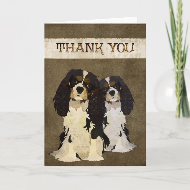 Cartão De Agradecimento Cavalier King Dogs Thank You  Card (Frente)