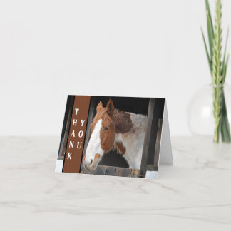 Cartão De Agradecimento Cavalo Ginger no Amante de os animais da Fazenda