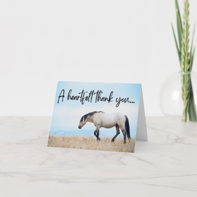 Cartão De Agradecimento Cavalo Selvagem Obrigado (Frente)
