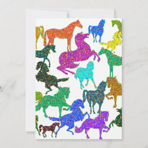 Cartão De Agradecimento Cavalos Arco-Íris - "Dotty sobre Cavalos!"