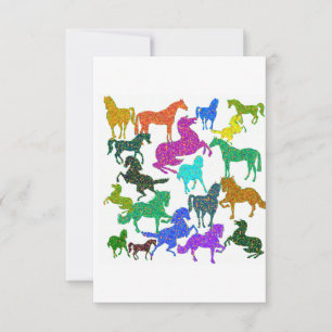 Cartão De Agradecimento Cavalos Arco-Íris - "Dotty sobre Cavalos!"