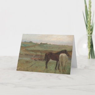 Cartão De Agradecimento Cavalos num Prado, Pintura a Petróleo, Edgar Degas