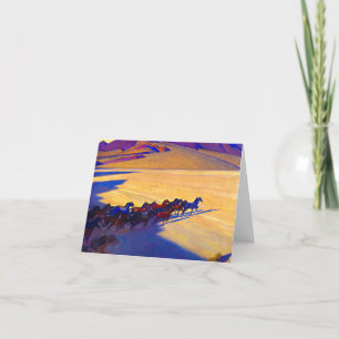 Cartão De Agradecimento Cavalos selvagens de Nevada, 1927, por Maynard Dix