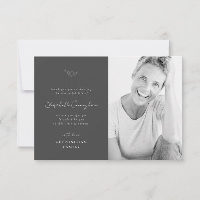 Cartão De Agradecimento Celebração da Foto Simples e Moderna da Vida (Frente)