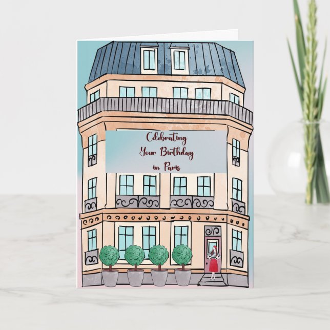 Cartão De Agradecimento Celebração de aniversário em Paris, França (Frente)