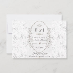 Cartão De Agradecimento Celebração de Casamento Romântico de Luxo Design