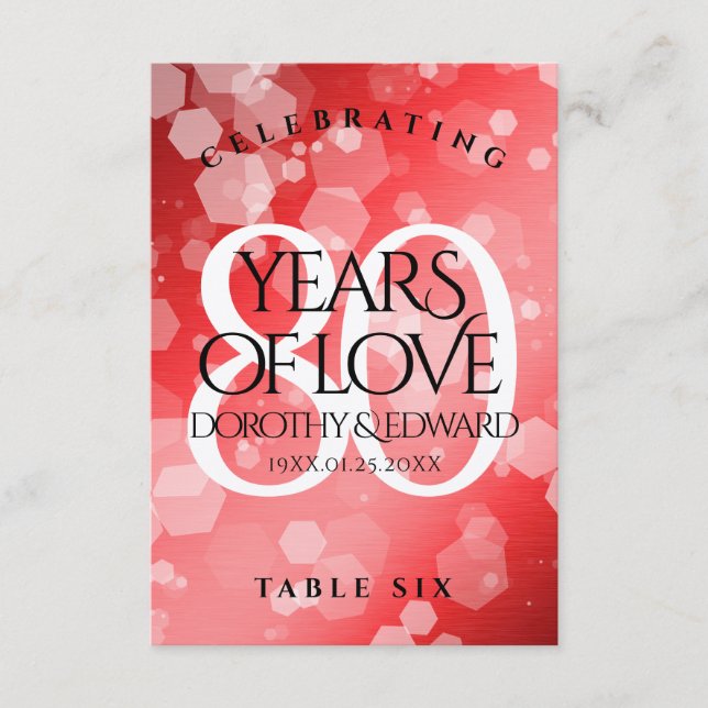 Cartão De Agradecimento Celebração do Aniversário de Casamento da 80 Ruby  (Frente)