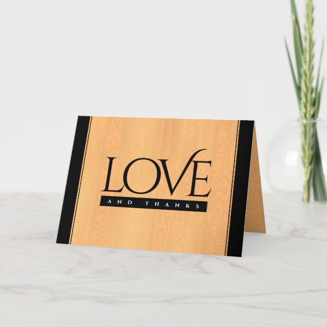 Cartão De Agradecimento Celebração do Aniversário de Casamento de Madeira  (Frente)