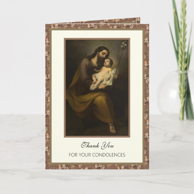 Cartão De Agradecimento Celebração Funeral da Vida Obrigado Religioso (Frente)