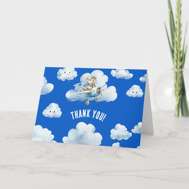 Cartão De Agradecimento Celebração Mile-High do ursinho: primeiro aniversa (Frente)