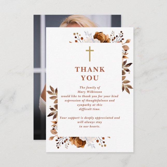 Cartão De Agradecimento Celebração Russa Cristã Da Foto Funeral Da Vida (Frente/Verso)