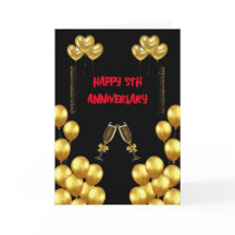 Celebrando 5 de Casamento Aniversário Amor e Alegr