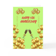 Celebrando 5 de Casamento Aniversário Amor e Alegr