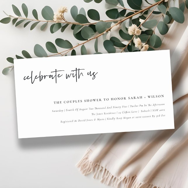 Cartão De Agradecimento Celebrar Convidado Para Chá De Caligrafia (Criador carregado)