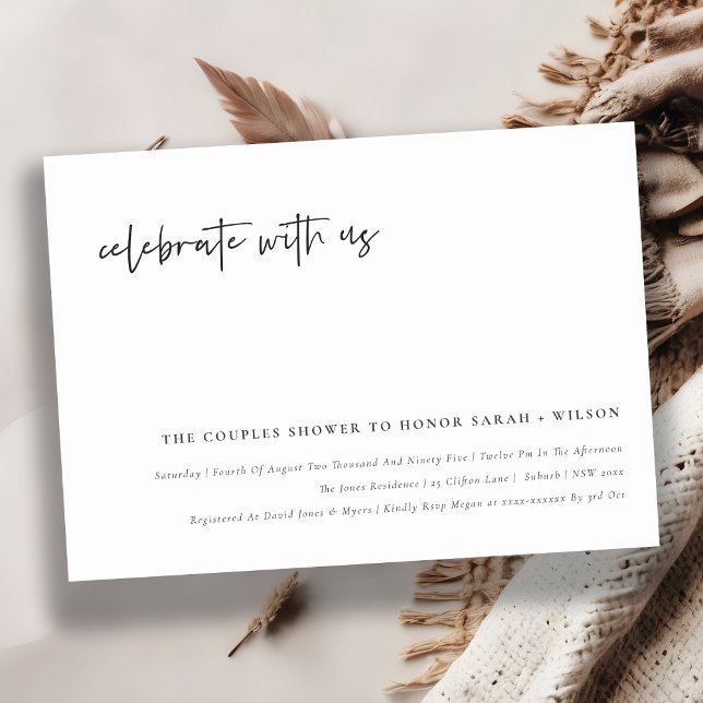 Cartão De Agradecimento Celebrar Convidado Para Chá De Caligrafia (Criador carregado)