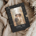 Cartão De Agradecimento Celestial e Mística Noite Estrelada Obrigado Foto<br><div class="desc">Obrigado de casamento cósmico celestial você cartão com fotos</div>