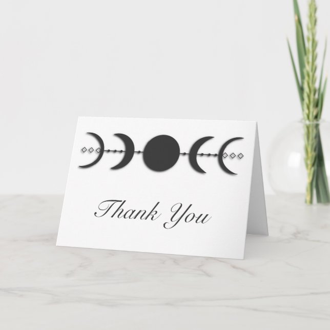 Cartão De Agradecimento Celestial Moon Phases Handfasting Thank You Card (Frente)