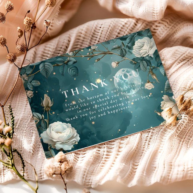 Cartão De Agradecimento Celestial Night Garden Wedding (Criador carregado)