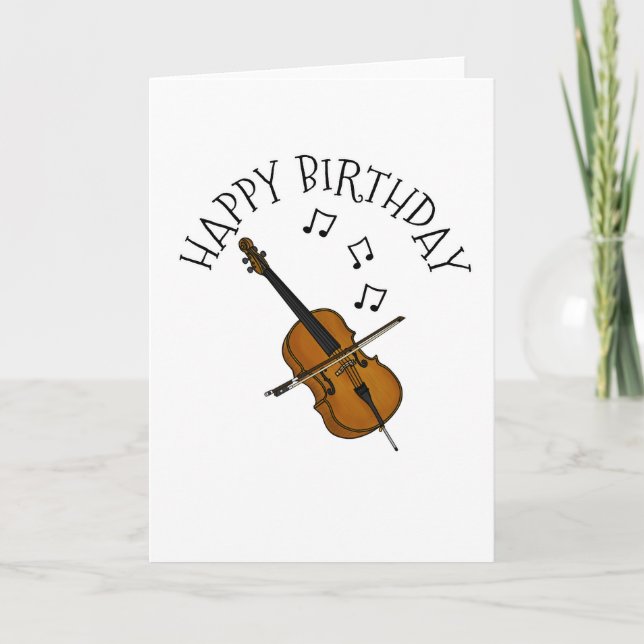 Cartão De Agradecimento Cello Birthday Card Cellist String Musical (Frente)